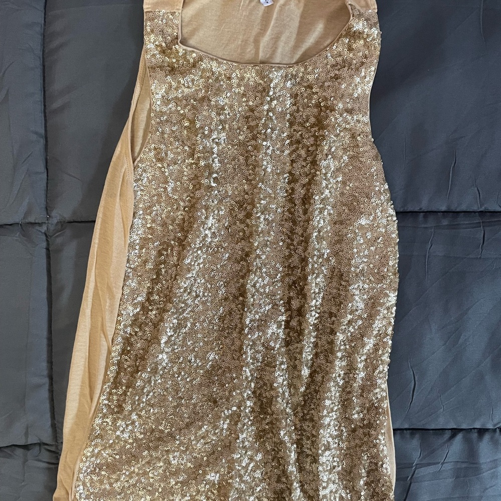 Express Gold Sequin Top